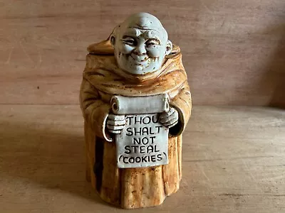 Monk Cookie Jar Thou Shalt Not Steal Cookies Treasure Craft USA Vintage • $33.16