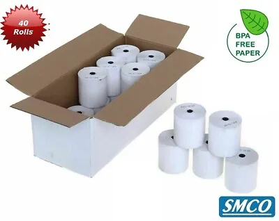 SHARP XE-A212 XE-A213 XE-A203 Thermal TILL ROLLS Cash Register Paper 40 ROLLS • £36.56