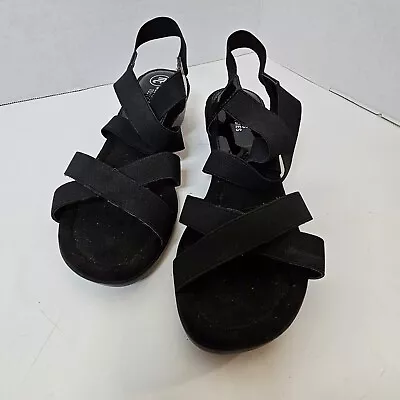 Mootsies Tootsies Sandals Womens Size 6 1/2 M Black Shoes Stretchy Slingback  • $15.99