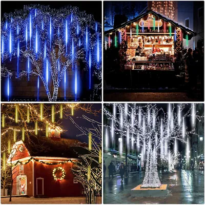 540LED Lights Meteor Shower Rain 10 Tube Xmas Snowfall Tree Outdoor Decor Light • $25.99