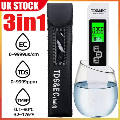 £8.89 • Buy TDS&EC Meter LCD Digital Electric Tester Pen Water Hydroponics Test Aquarium UK