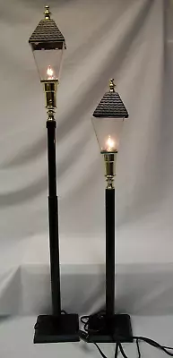 2 VTG 1988 TELCO Old World Lamp Posts Lights Extend 24 -30  Electric Christmas • $39.99