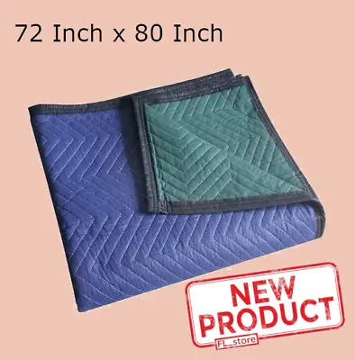 Moving Blanket Pad Protecting Furniture 72  X 80  Nonwoven Quilted Blue/Green • $15.95