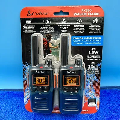 Cobra RX380 32-Mile NOAA Weather-Resistant Walkie Talkies 2 Way Radio (2-Pack) • $49.98