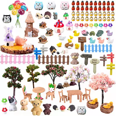 132pcs Miniature Fairy Garden Accessories Kit Figurines Ornament Dollhouse Decor • $23.16