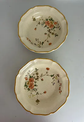 Set Of 2 MIKASA Garden Club Silk Bouquet Soup Cereal  Bowls 8.5  Floral  Retired • $16.99