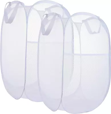 2 Pack Laundry BasketFoldable Mesh Popup Laundry Hamper With Durable HandleEas • £11.33