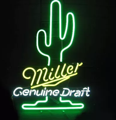 Neon Light Sign Lamp For Miller Lite Beer 20 X16  Genuine Draft Cactus Bar Open • $131.98