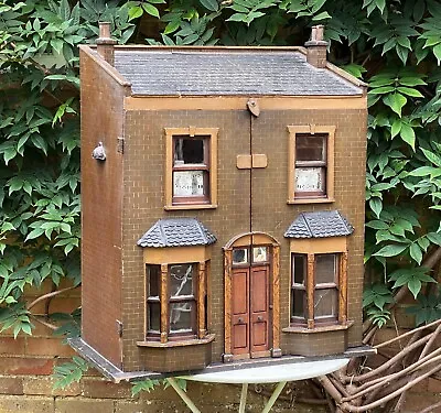 £995 • Buy Antique Edwardian Wooden Painted Brick Dolls House In 1/12th - 1/16th Scale