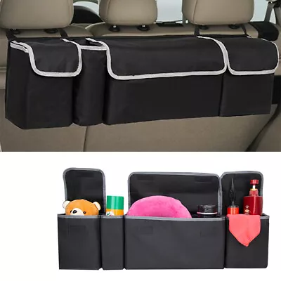 600D Oxford Car Back Seat Bag Storage Trunk Organizer Parts Accessories Black US • $14.30