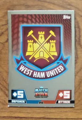 West Ham United  14-15 Topps Match Attax  No 343  Club Badge. Free UK P&P • £2.49