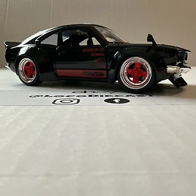 1974 Mazda RX-3 Black JDM Tuners Jada Toys 1/24 Scale Diecast Car No Retail Pack • $69.99