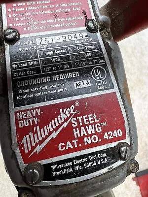 🇺🇸Milwaukee 4240 Steel Hawg FOR PARTS NOT WORKING 🇺🇸 • $429.99