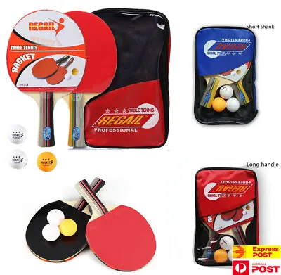 $25.10 • Buy Table Tennis Bats,Long Short Handle Ping Pong Racket Set,with 3 Balls,Carry Case