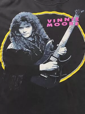 Vintage 1991 Vinnie Moore Meltdown Tour Shirt Size XL Rock Metal Guitar God UFO • $75