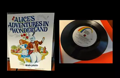 Vintage 70s Alice's Adventures In Wonderland Large Play Book W/ Vinyl Record • $13.50
