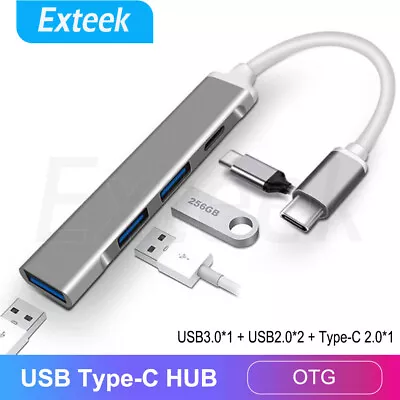 $9.35 • Buy Type-C USB C HUB 4 In 1 USB 3.0 2.0 Multi Splitter OTG Docking Station