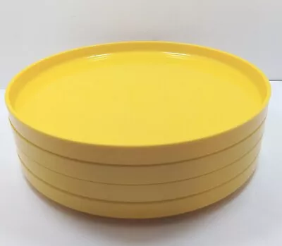 Vintage Heller Massimo Vignelli MCM 4 Stackable Yellow Dinner Plates • $29.99