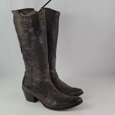 Mark Nason Siren Animal Print Leather Riding Boots Size 8.5 • $149