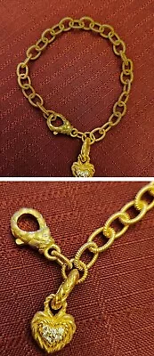 Judith Ripka Gold Clad Heart Bracelet  8 Inches • $99