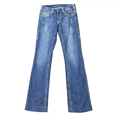 Cowgirl Tuff Woman’s DFMI Crystal Jeans Size 27 Blue • $20.50