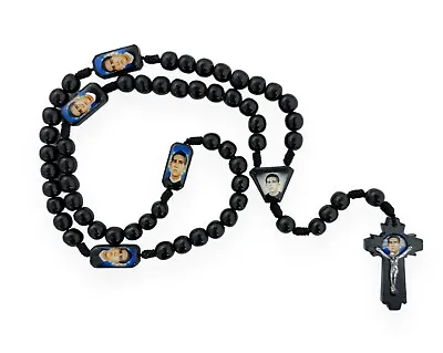 St Toribio Romo Black Wood Rosary Necklace Rosario Negro Madera Religious Gift • $18.99