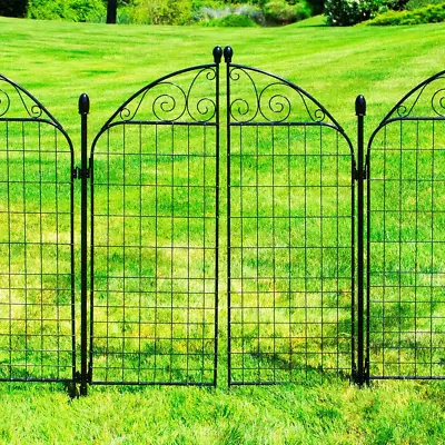 Rockdale 41.9 In. H X 34.8in W Black Steel Fence Gate Garden Yard Outdoor No Dig • $55.99