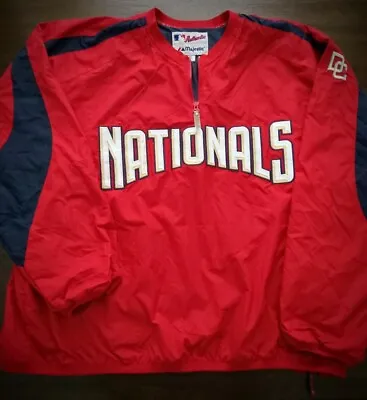 Washington Nationals Majestic 1/4 Zip Up Pullover Jacket Adult (XXL)!!! • $59.95