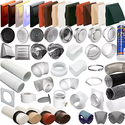 £6.99 • Buy 4  100mm Round Cooker Hood Extractor Kitchen Fan Bathroom Ducting Ventilation