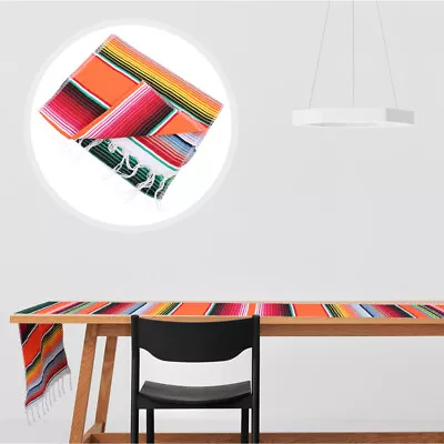  Mexican Table Flag Woven Throw Blankets Striped Rug Outdoor Runner • £11.95