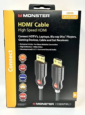 Monster - Essentials High Performance 8' HDMI Cable - Black • $9.99