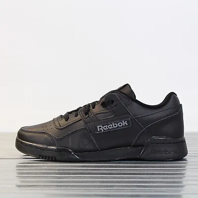Men's Reebok Workout Plus Leather Black/Grey Trainers Vintage 2760 RRP £99.99 • £49.99