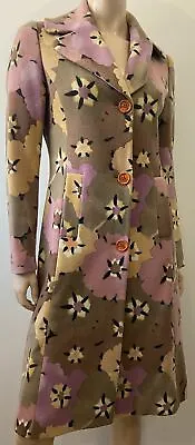 $447.75 • Buy MISSONI Multi Colour 100% Wool Bold Floral Print Collared Formal Lined Coat UK10