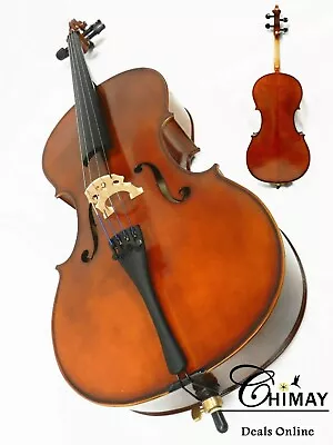 New Solid Wood Cello 1/2  Size Good Set-up +Prelude Strings + Bow + Bag + Rosin • $498