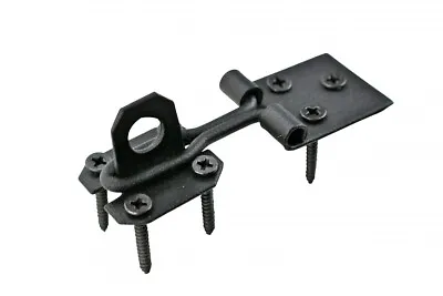 Renovators Supply Door Lock Latch Black Wrought Iron Hasp Latch Garage Door Lock • $10.44