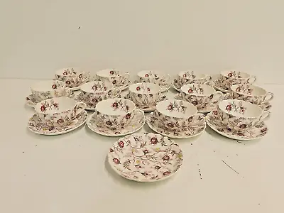 Vintage Johnson Bros. English Porcelain “Rose Chintz” Set Of 16 Cups And Saucers • $199