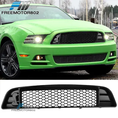 Fits 2013-2014 Ford Mustang Non-Shelby Front Upper Mesh Grille For V6 GT Black • $111.99