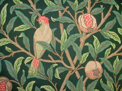 3 Metres William Morris Bird & Pomegranate Deep Green Curtain Upholstery Fabric • £7.50