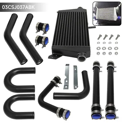 $419.42 • Buy Universal Turbo Intercooler + 8PCS 2  51mm Piping Silicone Hose Clamps Kit Black