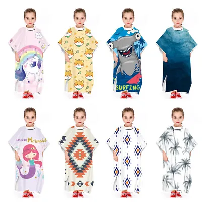 £10.59 • Buy Hooded Towel Poncho Adult Absorbent Dry Beach Swim Bath Changing Robe Kids Child