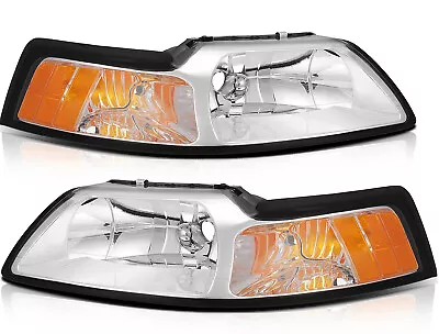 Headlights Assembly Pair For Ford Mustang 1999-2004 Front Left + Right Headlamps • $57.99