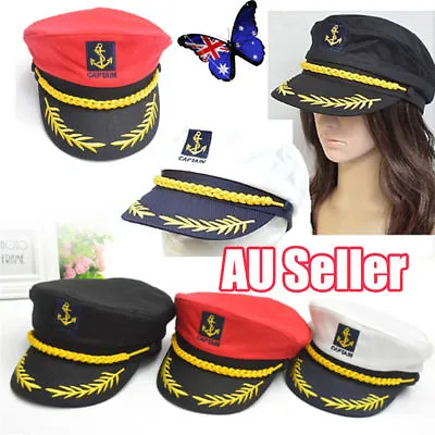 $11.49 • Buy Sailor Marine Captains Navy Skipper Hat Cap Yacht Unisex Party Accessories VH
