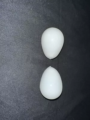 2 Vintage Eggs Hand Blown Milk Glass Nesting Laying Egg Chickens 2 1/2  White • $40
