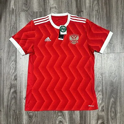 Retro Adidas Russia Men’s Home Jersey 2016-2017 Size Large Only Red Color. • $90