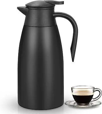 2L Thermal Carafe Jugs Double Walled Vacuum Insulated Beverages Tea Milk Coffee • £12.85