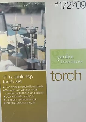 Garden Treasure 11in Stainless Steel Table Top Torch Set • £33.73