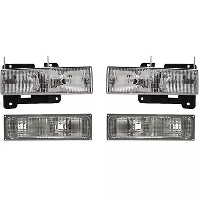 Headlight Kit For 1990-1993 Chevrolet C1500 Driver And Passenger Side With Bulbs • $93.70