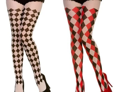$22.67 • Buy Harlqeuin Jester Tights Ladies Fancy Dress Accessory Halloween
