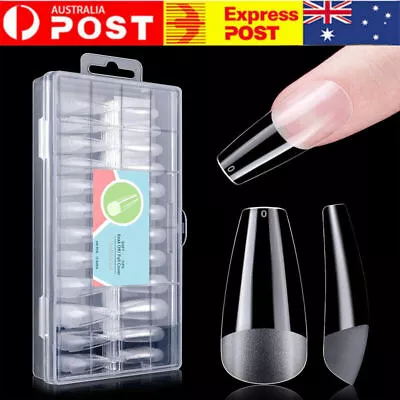 240Pcs Clear Nail Tips Kit Long Soft Gel Full Cover For Soak Off Nail Extension • $12.99