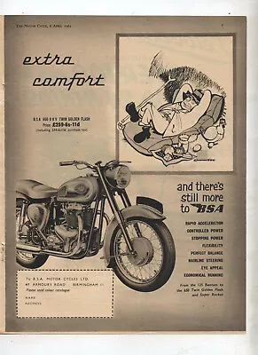 BSA Golden Flash Motorcycle Original Advertisement From A Magazine • $10